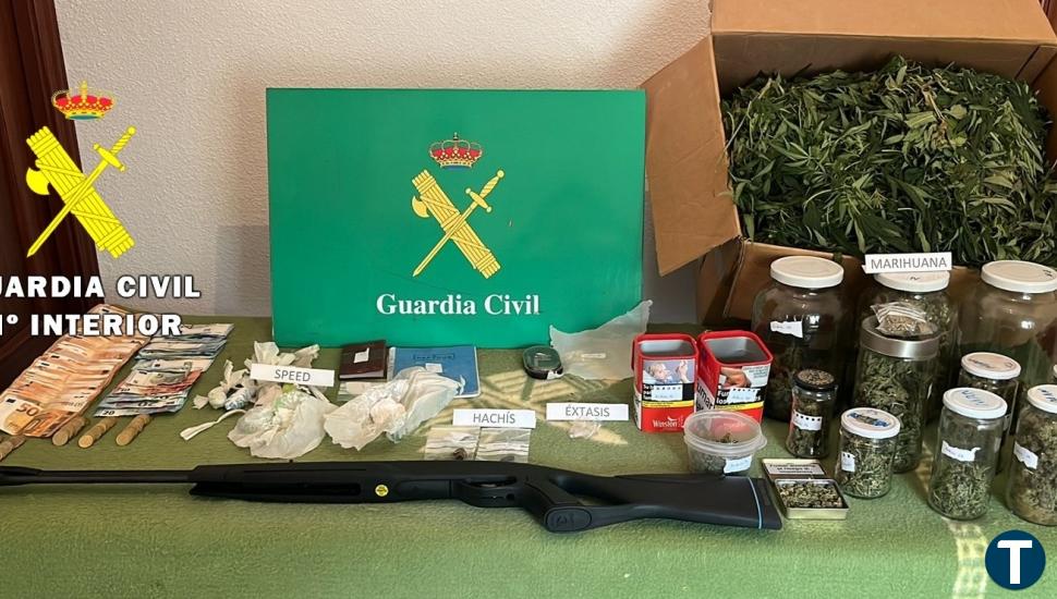 Desmantelado en un pueblo de Burgos un 'súper' de droga e incautados 20 kilos de marihuana