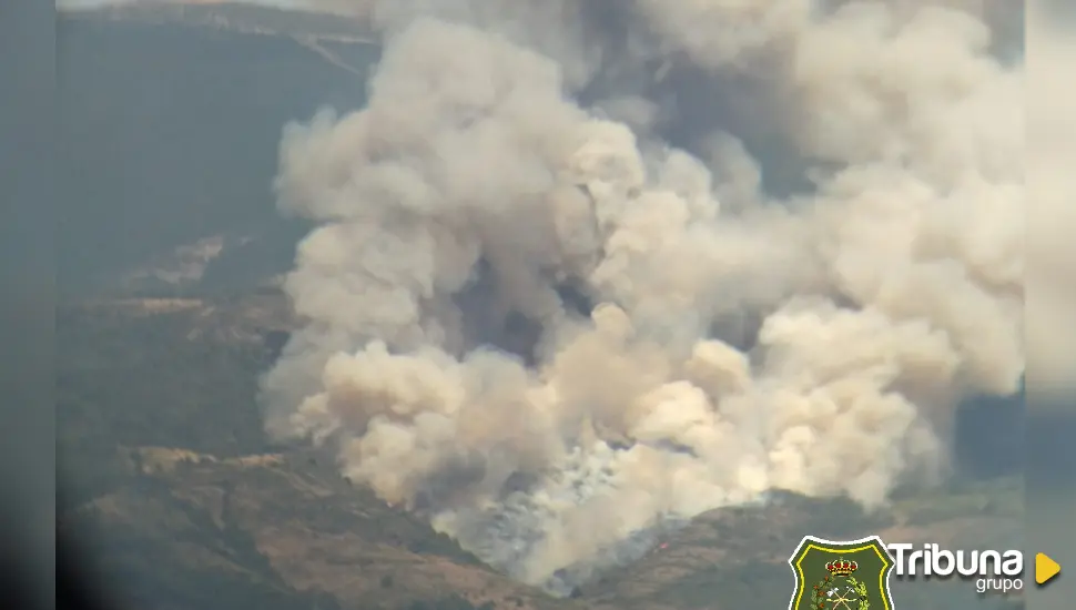 Evolución positiva del incendio de Monterrubio de la Demanda (Burgos) que sigue en Nivel 1